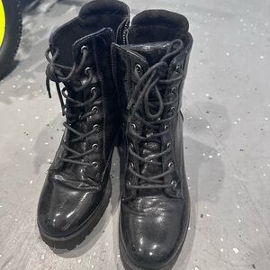 Black Lace-Up Women's Boots